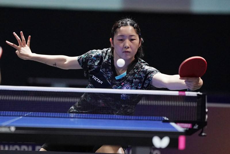 Chien Tung-chuan plays at the Rhine-Ruhr 2025 Summer World University Games Saturday.
