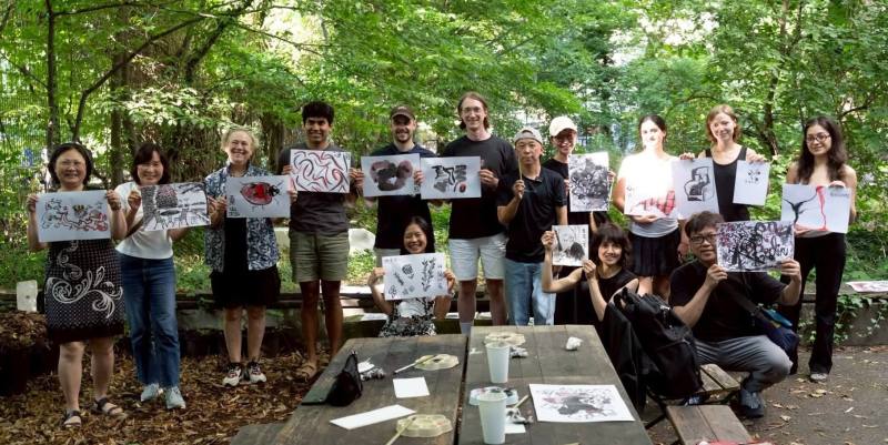 於GlogauAIR藝術村舉辦的第一次「思想與行動—水墨畫工作坊」