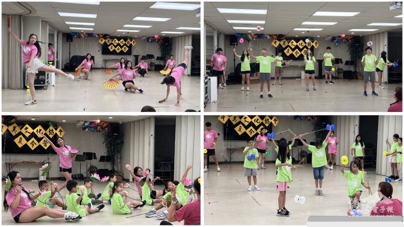 學員經過五日的學習，表演扯鈴與民俗舞蹈