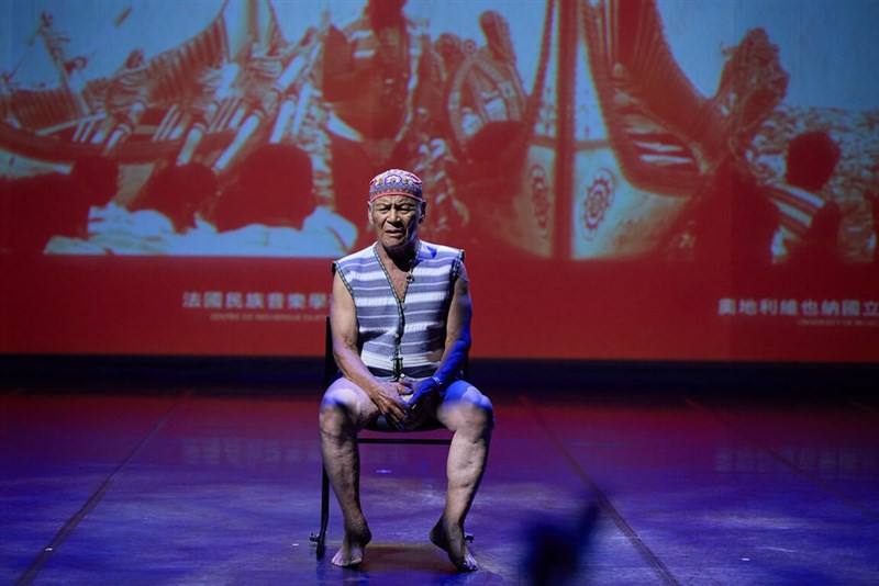 Tao elder Syapen Meylamney sings a traditional song in a press event in Taipei on Wednesday. Photo courtesy of the Taiwan Music Institute July 30, 2025