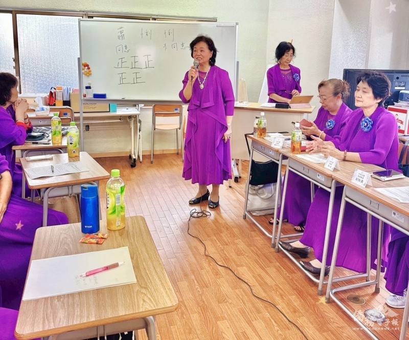 當選後世華日本分會副會長蕭悧悧致感謝詞