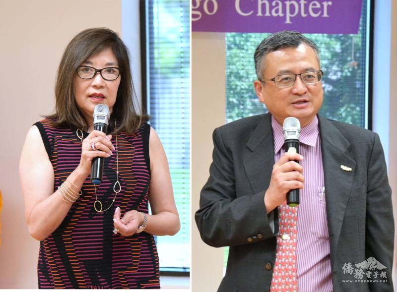 (左圖) 傅惠芬、 (右圖) 類延峰致詞