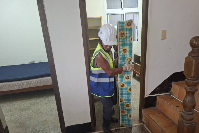 台南市政府在北門國小玉湖校區及蚵寮國小雙春校區設立臨時安置場所，預計13日前可提供合計20戶給風災災民申請入住。（台南市政府提供）