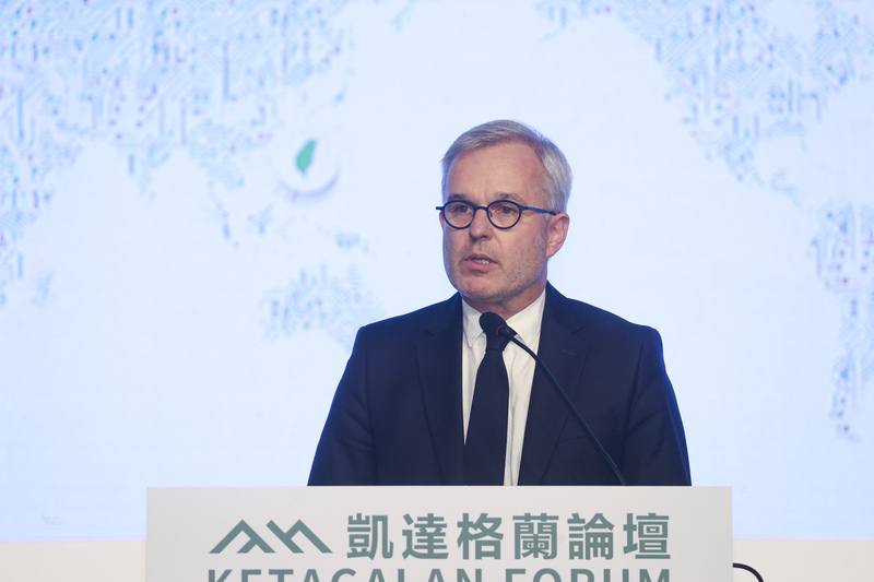 「凱達格蘭論壇：2025印太安全對話」5日在台北舉行，前法國國民議會議長戴扈傑（François de Rugy）（圖）應邀出席並發表專題演講。