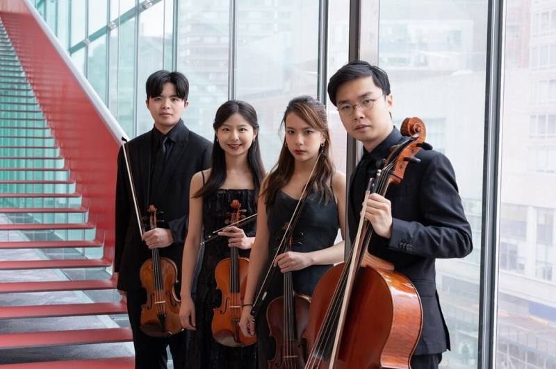 西城四重奏由4名都就讀於茱莉亞音樂學院的台灣青年音樂家組成，這次獲選「2025誠品新聲」，將首度站上誠品表演廳舉行音樂會。（誠品提供）