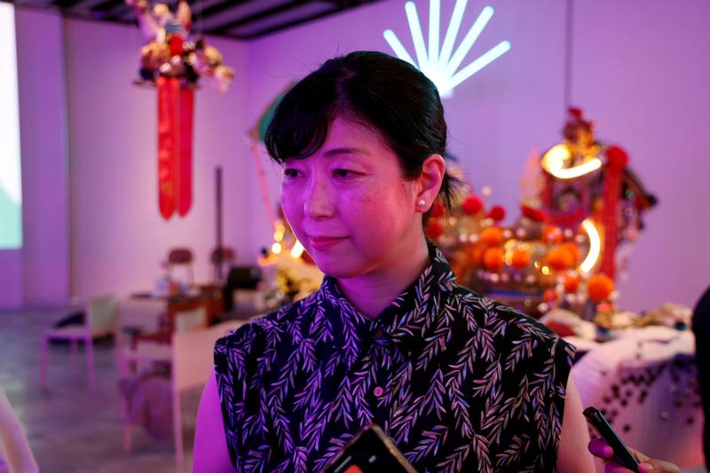 日本作家栖來光（圖）9日應邀出席「We TAIWAN台灣文化in大阪．關西世博」的「文學之夜」活動，祝賀活動成為交流的美麗起點。