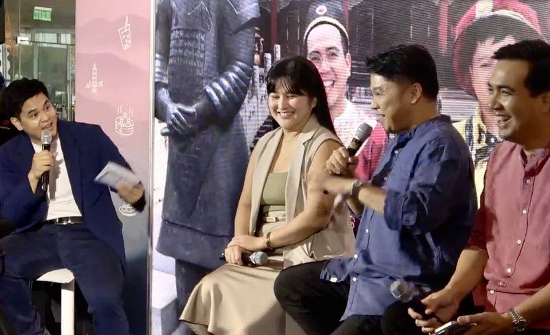 台北市政府觀光傳播局9日在馬尼拉舉辦觀光推廣活動，曾造訪台灣多次的3名菲律賓百萬網紅（右方3人）大力推薦台北旅遊行程。