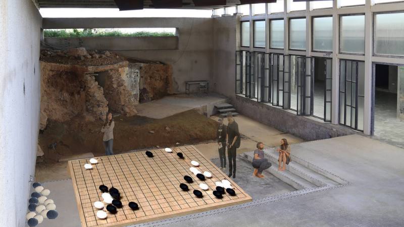 由連江縣政府文化處與中華文化總會共同主辦的「馬祖國際藝術島」邁入第3屆，將於9月5日起登場，展出超過50件精彩作品。圖為藝術家李佩珊作品「不是誰的棋子，我們是…」示意圖。（馬祖國際藝術島提供）