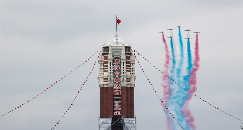 圖為113年國慶大會雷虎小組衝場。（中央社檔案照片）