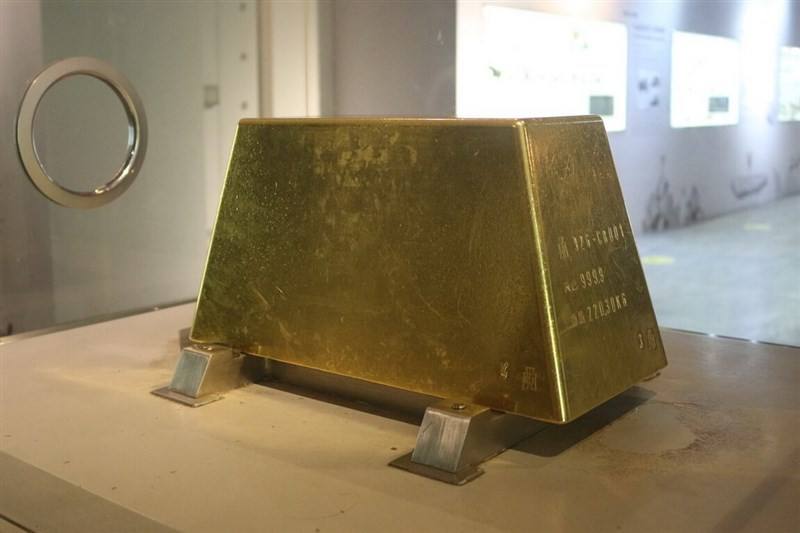 The gold brick displayed at the New Taipei Gold Museum. Photo courtesy of New Taipei City Government Gold Museum Aug. 16, 2025