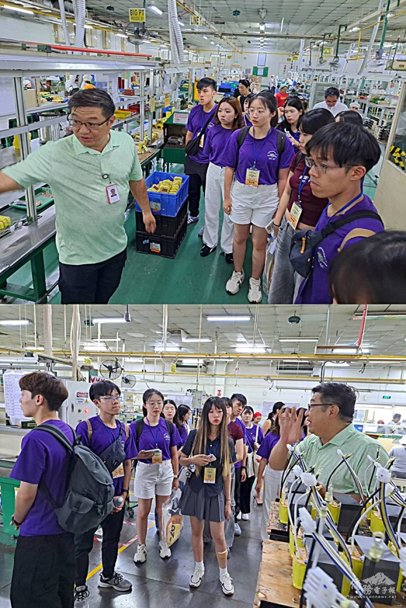 鄭子衛帶領導覽立德電子一廠生產線