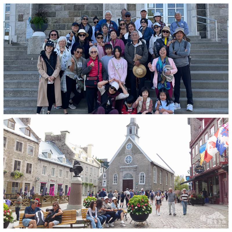 僑胞漫遊聖保羅灣小鎮(上圖)、魁北克古城最早的發源區Le Quartier Petit Champlain廣場(下圖)