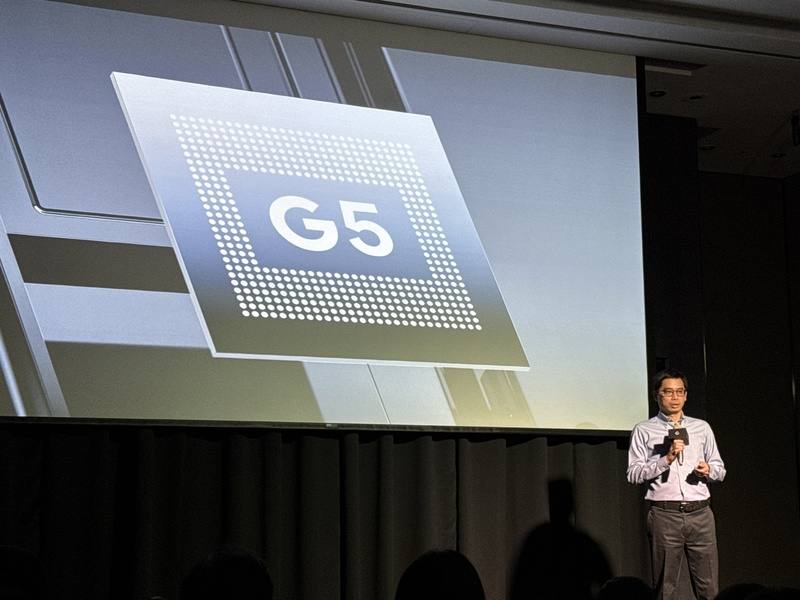Google 21日舉辦Pixel 10系列新手機在台上市發表會，採用台積電3奈米製程打造的Tensor G5自研晶片，可以優化晶片在人工智慧（AI）應用的執行效率。