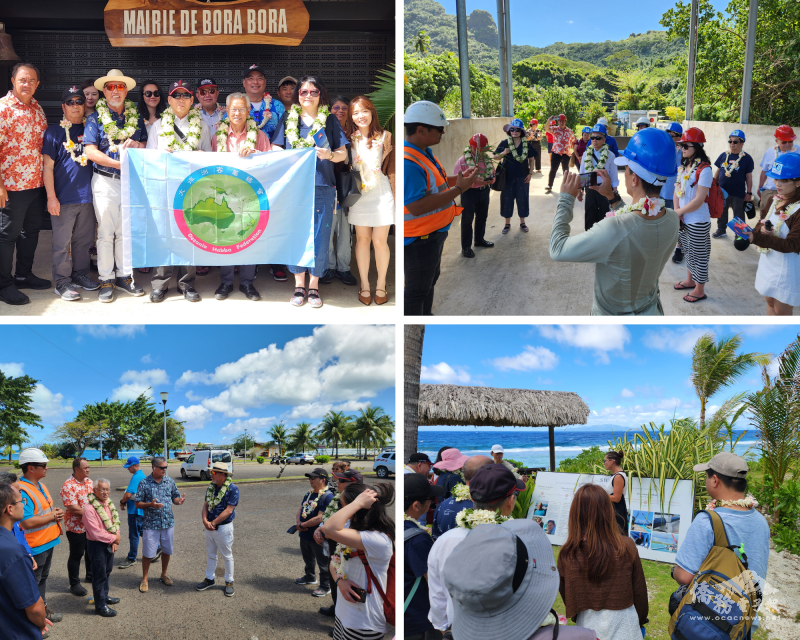 代表團一行拜會波拉波拉島，受到客家籍市長Gaston Tong Sang及夫人和市府團隊接待