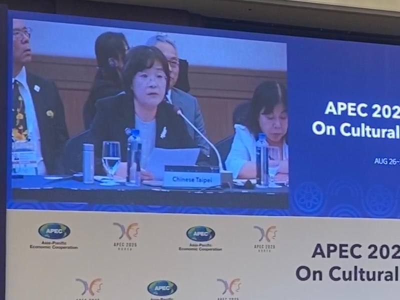 文化部次長徐宜君於會議上代表我團發言，介紹我國文化科技結合之成功案例