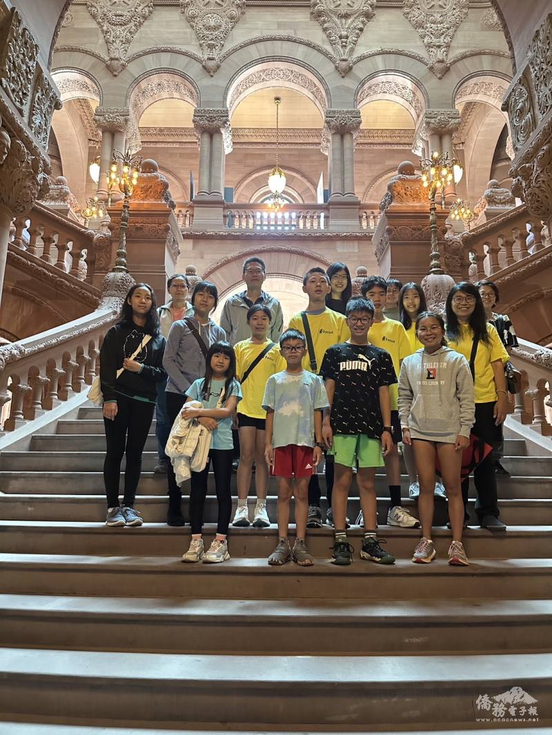 FASCA members gather on the famous “Million Dollar Staircase” inside the New York State Capitol for a group photo.