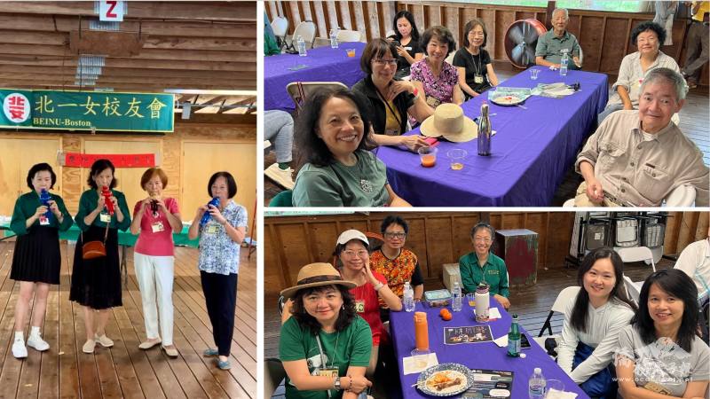 北一女校友會（左起：吳萍萍、林遊嵐、邵婉如、徐宗玲）葫蘆絲的演出及參加野餐的校友會員們