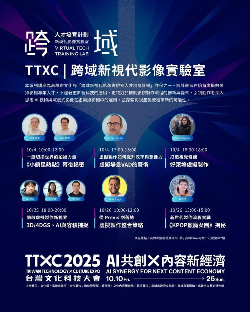 2025TTXC「跨域新視代影像實驗室」大師講堂。（高雄市政府提供）