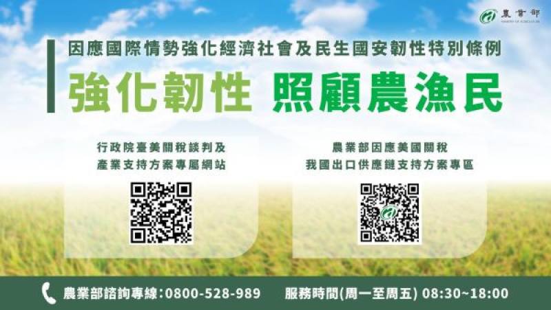 農業部190億元支持方案 照顧農漁民強化韌性