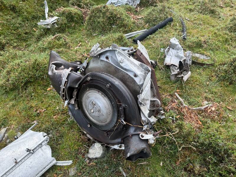 Debris from the Sancha Mountain plane crash was spotted in southern Taiwan in June. CNA photo Sept. 10, 2025