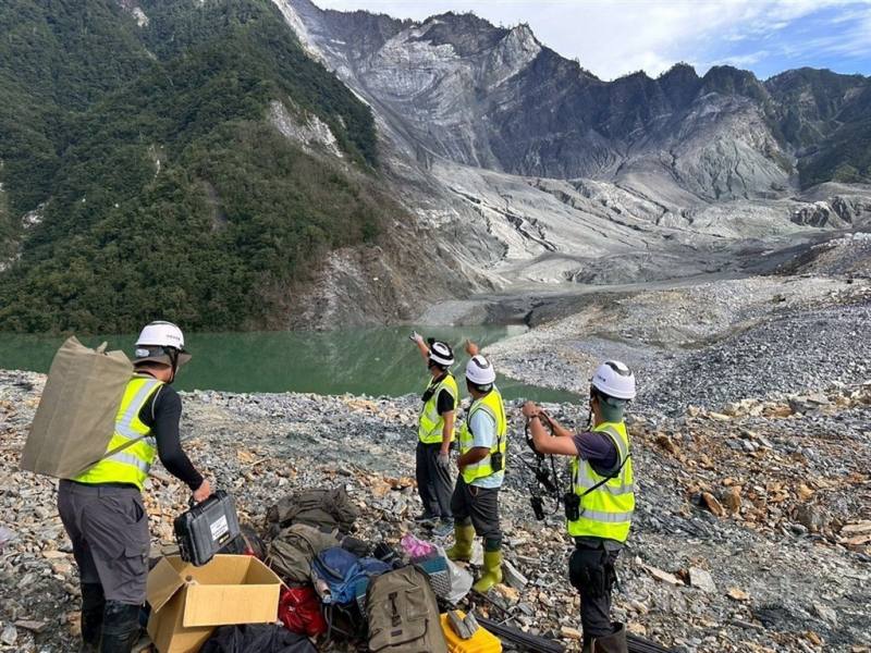 花蓮馬太鞍溪堰塞湖演練，16日發細胞廣播測試警訊。(中央社檔案照片)