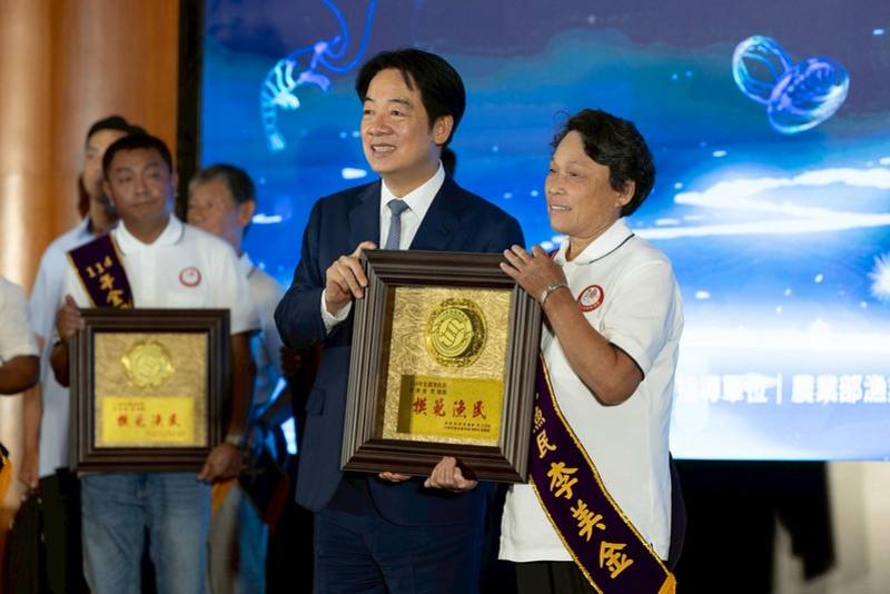 賴清德總統12日下午前往淡水出席「114年全國漁民節頒獎典禮」