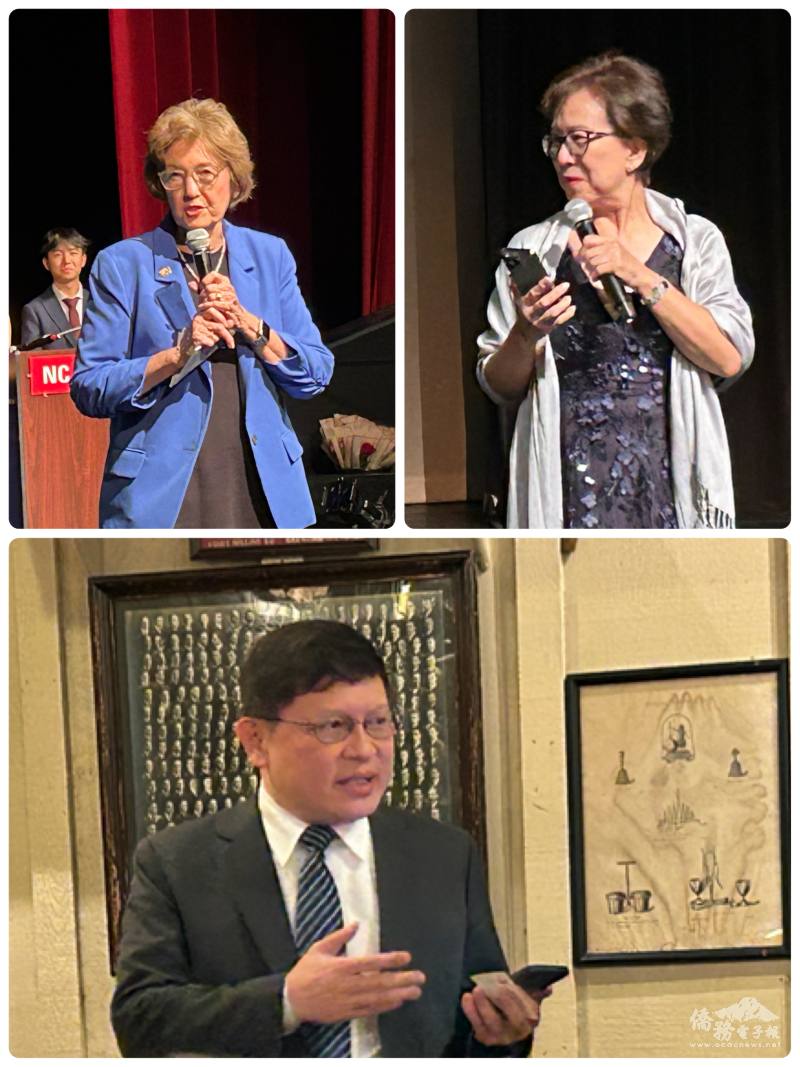 州務卿Marshall(左上)、陳可徵(右上)及林主恩(下)致詞