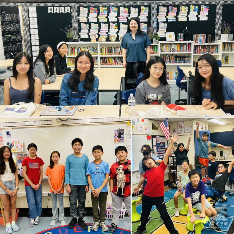 各班學生回到學校上課，教室裡充滿歡樂的氣氛。