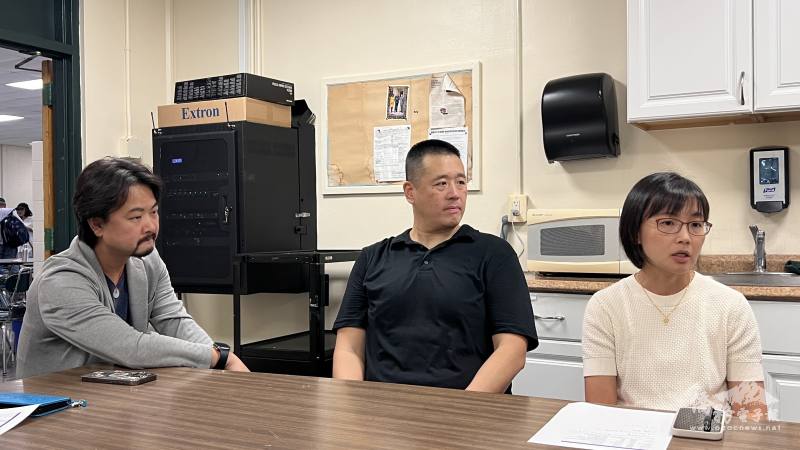 中文學校網羅年輕人才加入校長行列，左起為中部中文學校教務殷尚傑、北新中文學校陳正緯、普林斯頓中文學校陳彥文