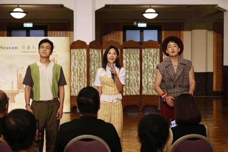 適逢民歌50週年，歌手徐詣帆（左起）、方宥心與于浩威將在台北市中山堂演出民歌音樂劇「微風往事」。（北市國提供）