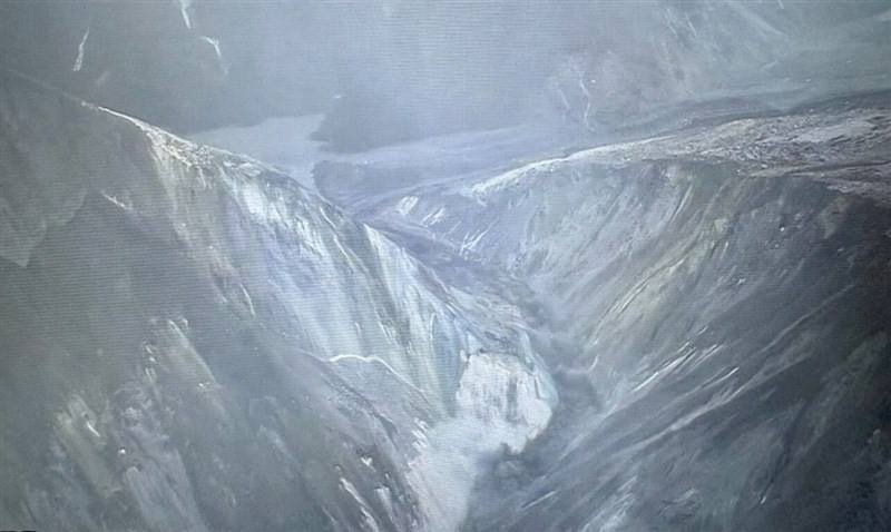The aerial view of the Matai'an Creek Barrier Lake on Wednesday. Photo courtesy of the Forestry and Nature Conservation Agency Sept. 24, 2025