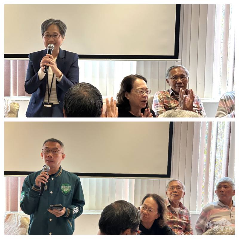 駐蒙特婁辦事處處長陳淑容（上圖）和僑務委員馬稚凱（下圖）於午宴上致詞