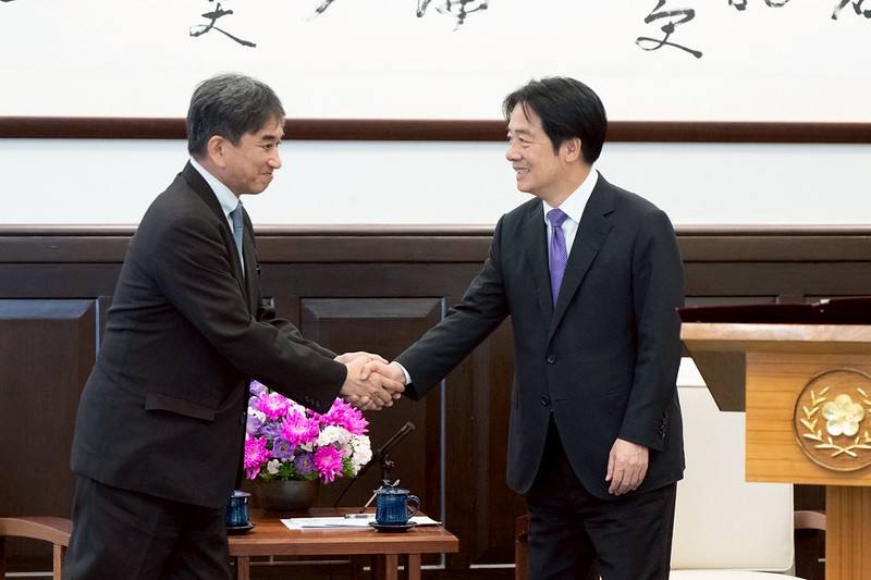 賴清德總統24日下午接見日本立命館大學教授垂秀夫乙行