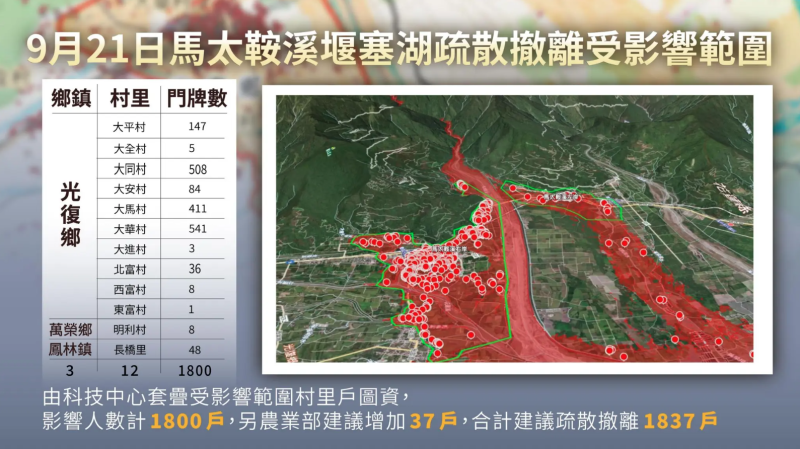 撤離受影響範圍