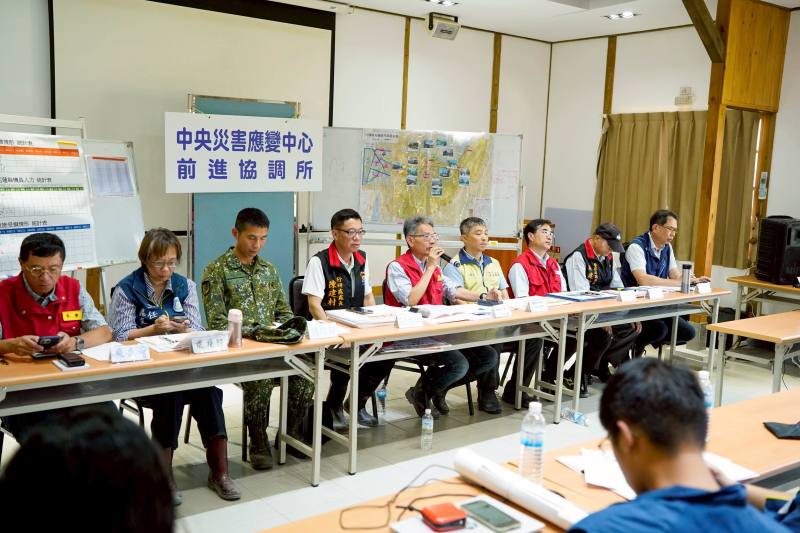 中央災害應變中心前進協調所今（30）日召開第12次工作會報後記者會