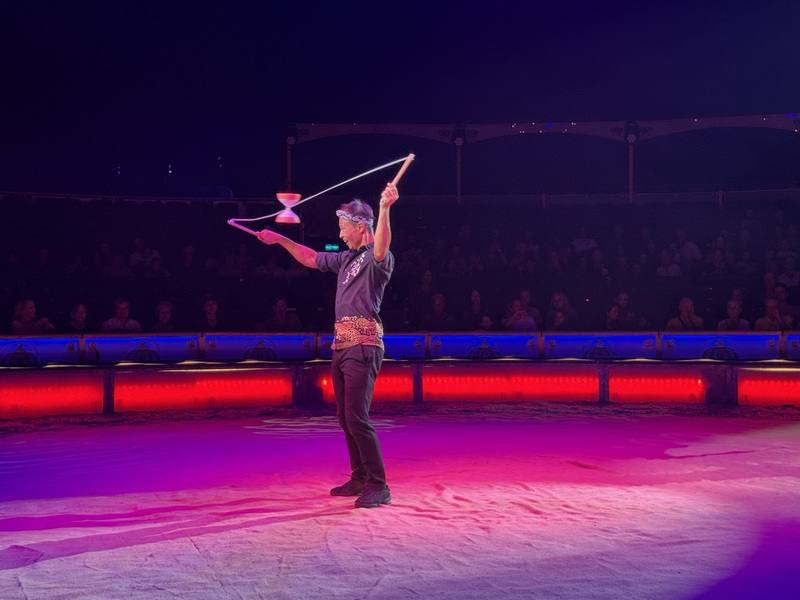 Taiwanese diabolo artist Chu Chuan-ho. CNA photo Sept. 27, 2025