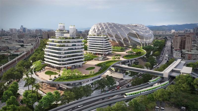 A rendering of the proposed Shulin multipurpose domed stadium. Image courtesy of the New Taipei City Government Oct. 1, 2025