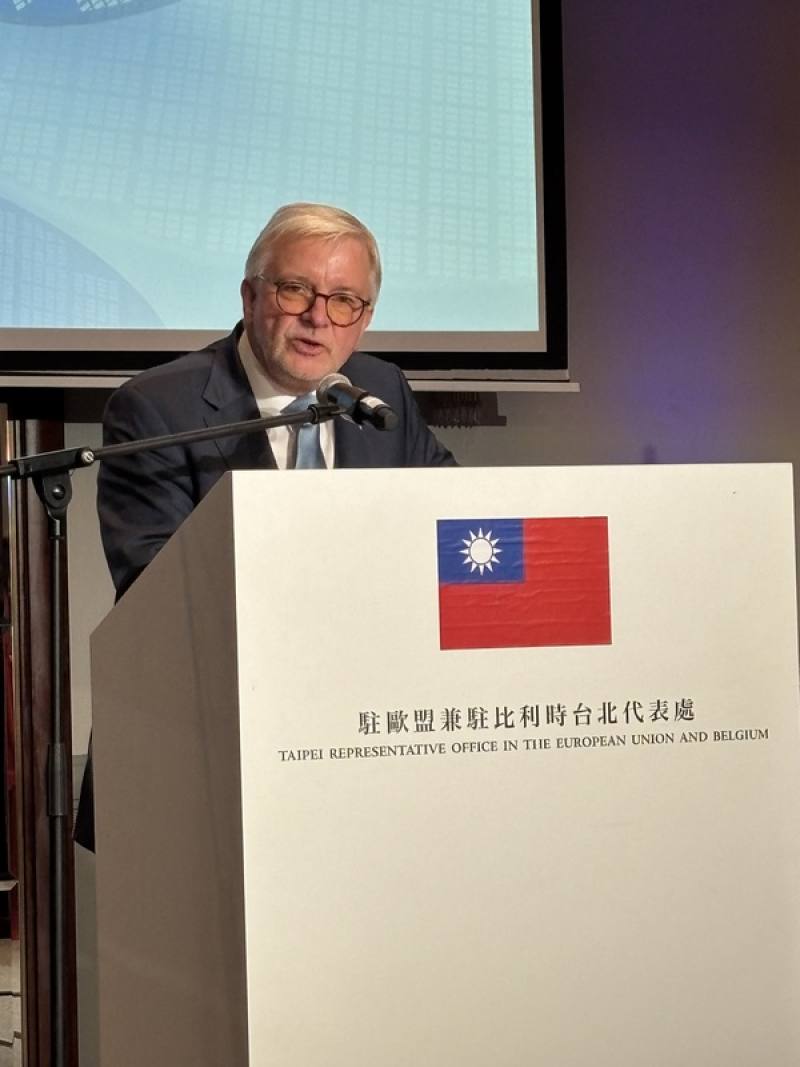 歐洲議會友台小組主席蓋勒，於9月30日為駐歐盟兼駐比利時代表處舉辦的114年國慶酒會致詞。