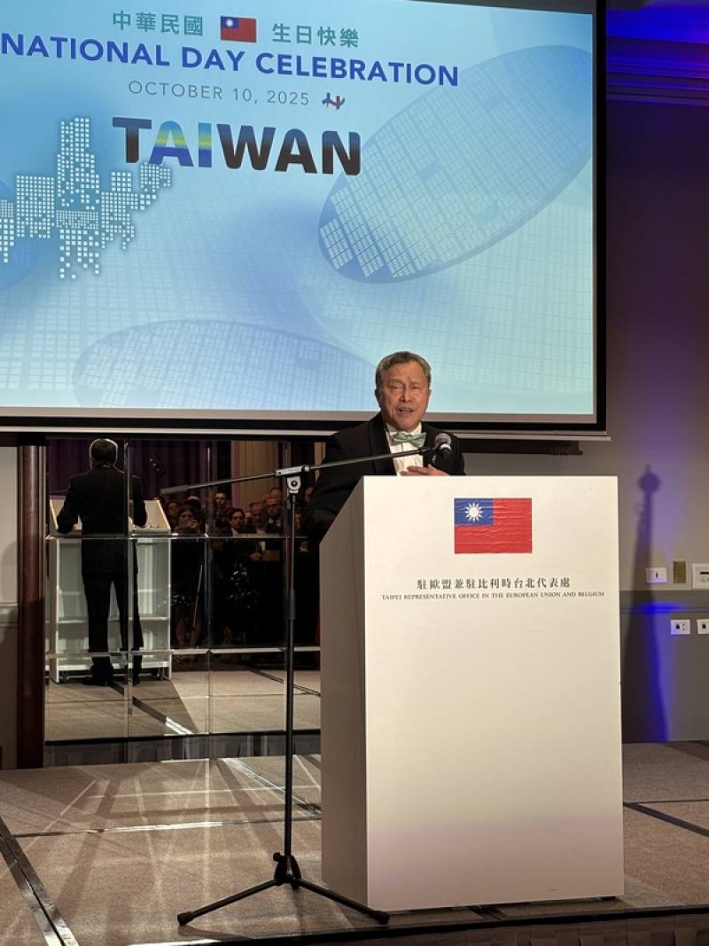 新任駐歐盟兼駐比利時代表謝志偉9月30日晚間在布魯塞爾主持114年國慶酒會。