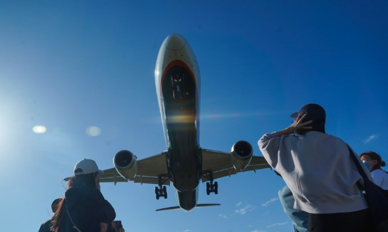 松機配合雙十國慶空中操演，航班將有異動。（中央社檔案照片）