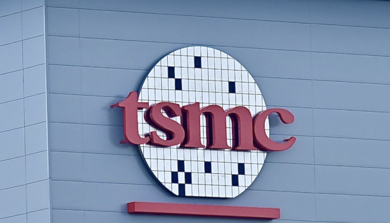 圖為台積電高雄F22廠tsmc Logo。（中央社檔案照片）