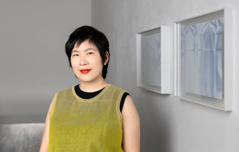 新北市美術館4日推出「新美駐地」開放工作室計畫，台灣藝術家陳庭榕（圖）應邀以聲音為創作核心，探索「勞動、聲音與娛樂」之間的關係。（新北館提供，攝影：Eva Kelety）