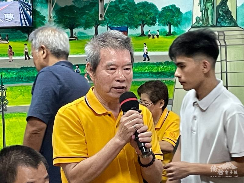 菲律賓北線臺灣廠商聯誼會會長莊炳陽致詞，感謝會員長期支持並祝賀大家中秋佳節快樂。