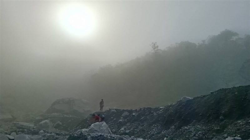 The environment around Hualien County's Matai'an Creek barrier lake is left in rubbles by the effects of Typhoon Ragasa. Photo courtesy of the Hualien branch of Taiwan's Forestry and Nature Conservation Agency