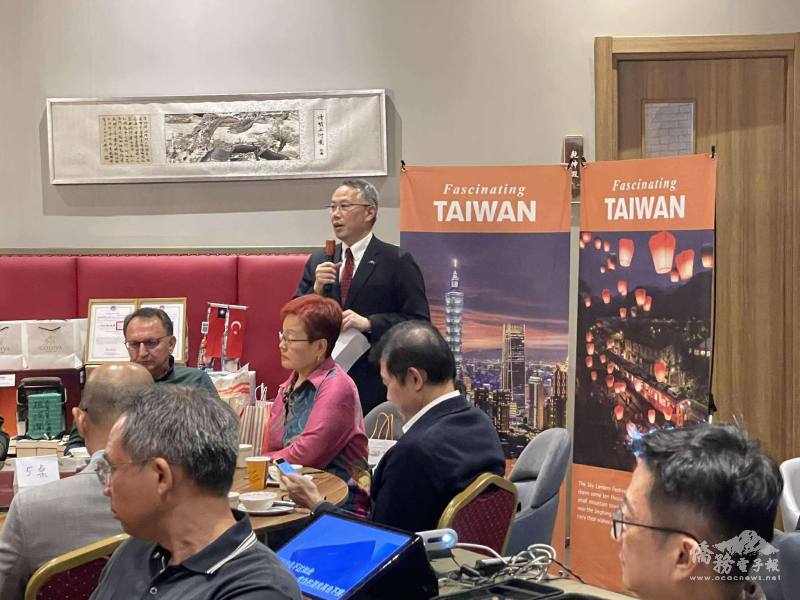 黃志揚致詞時，感謝僑界長期支持臺灣，肯定旅土臺商的努力與貢獻