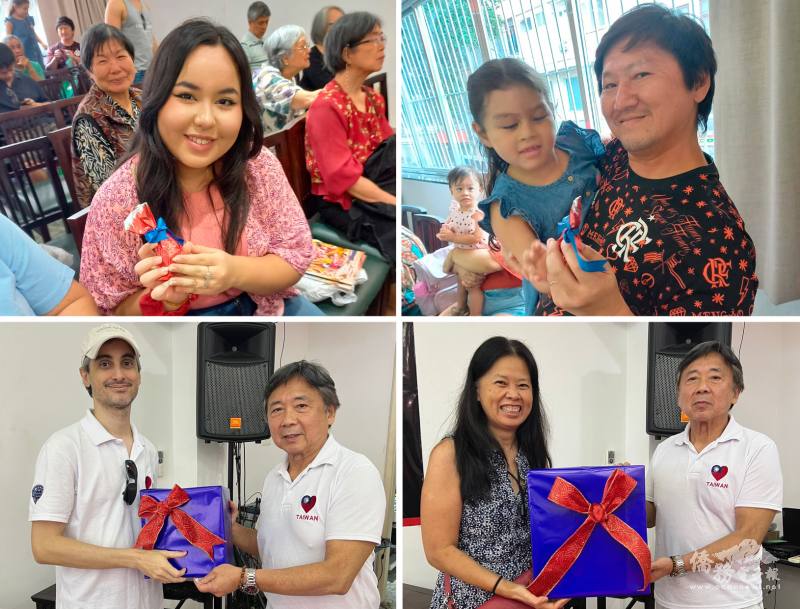僑胞歡喜獲得精緻禮品