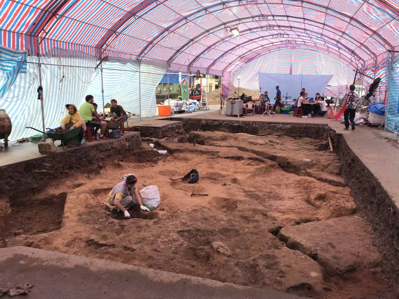 考古發掘工作進行狀況。（基隆市政府提供）
