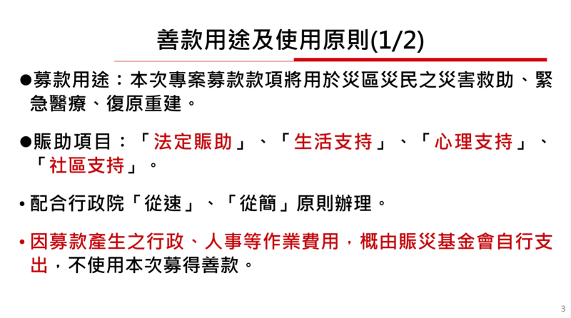 善款用途及使用原則