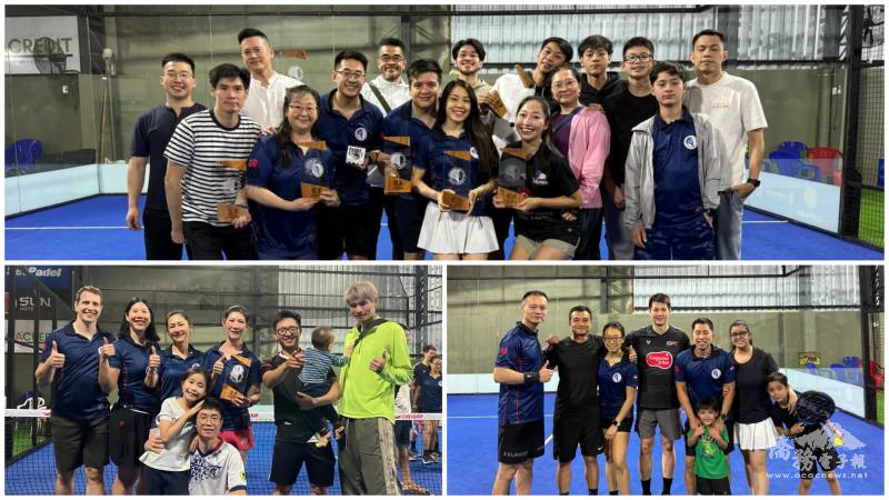 賽事尾聲來自三地的球友合影留念，分別是上圖的東方市球友、右下亞松森球友，及左下主辦單位在地的恩卡納西翁市球友