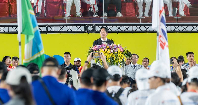 賴清德總統18日晚間前往雲林出席「114年全國運動會開幕典禮」